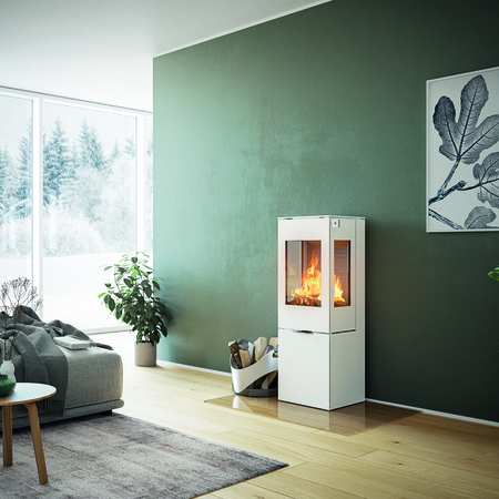 NEXO 120 en blanc avec porte en acier